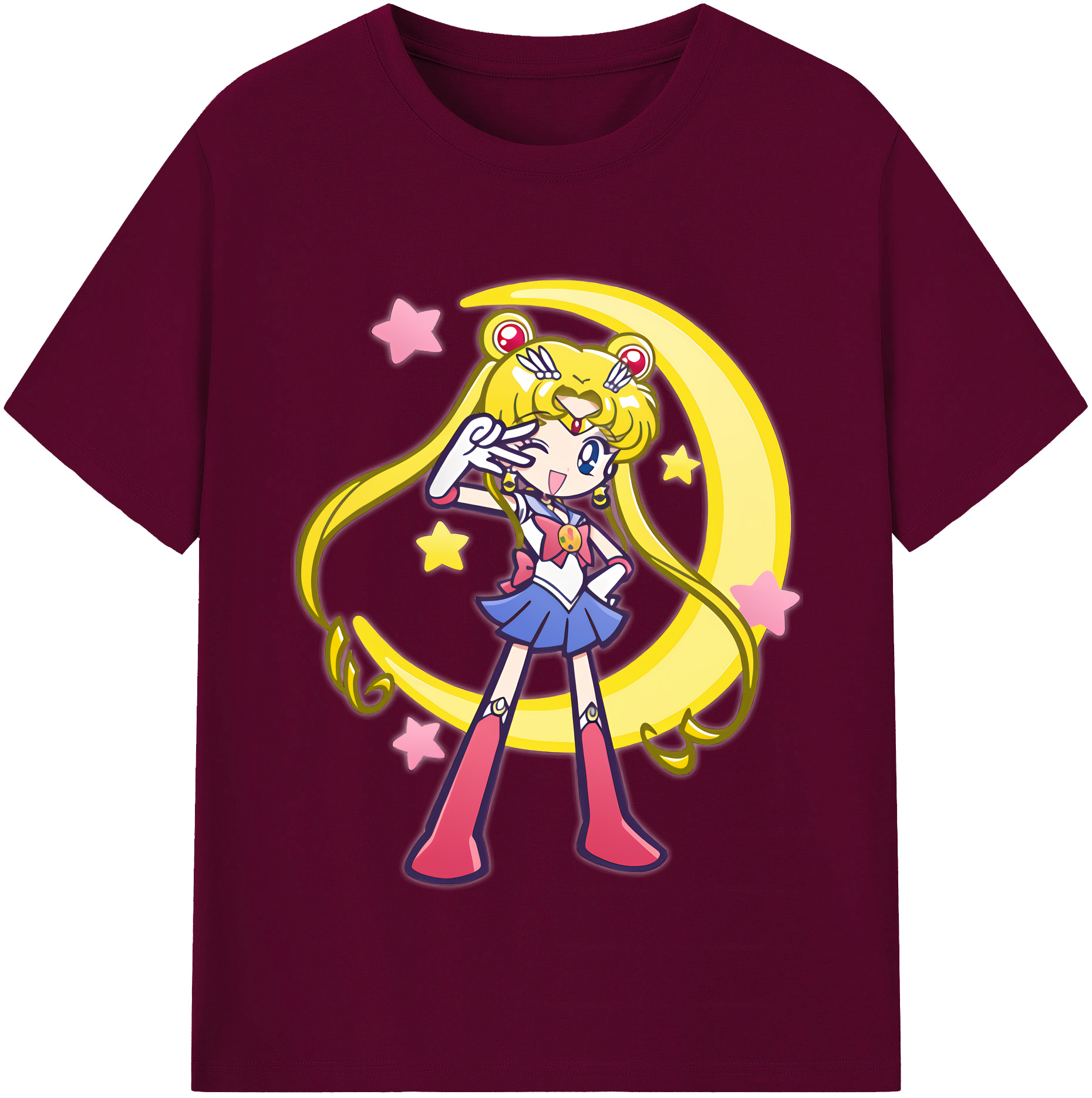 （画像用） 美少女戦士セーラームーン 月野 うさぎ つきの うさぎ Sailor Moon Tsukino Usagi レディースカジュアルプリントTシャツ（綿100％）